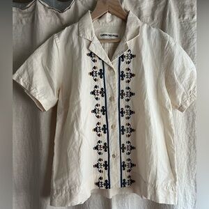 Caron Callahan Johan blouse top XS embroidered
